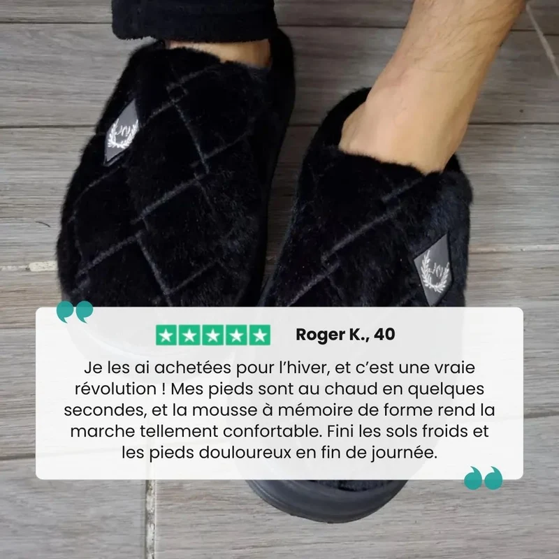 Pantoufles Orthopédique Homme | Plaid Fourrées & mémoire de forme