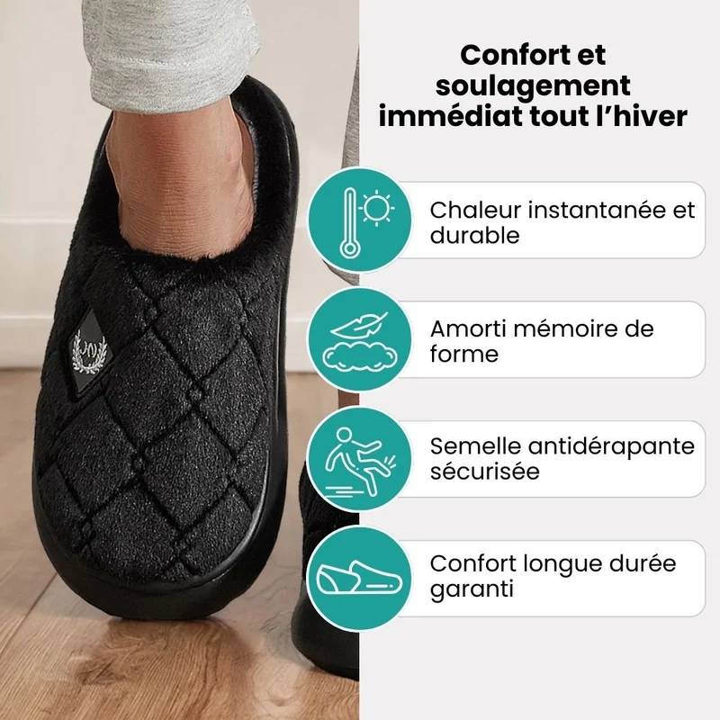 Pantoufles Orthopédique Homme | Plaid Fourrées & mémoire de forme