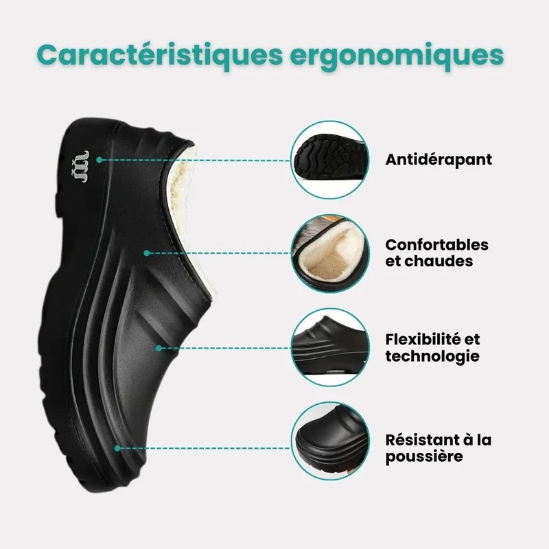 Pantoufles Orthopédiques Chaudes | Antidérapantes Intérieur & Extérieur