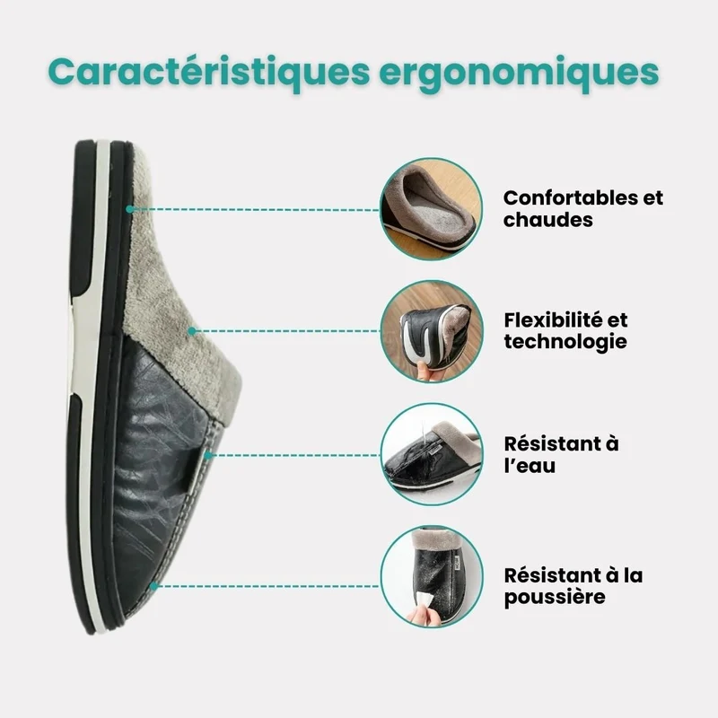 Pantoufles Grande Taille en Cuir Homme | Élégance & Isolation