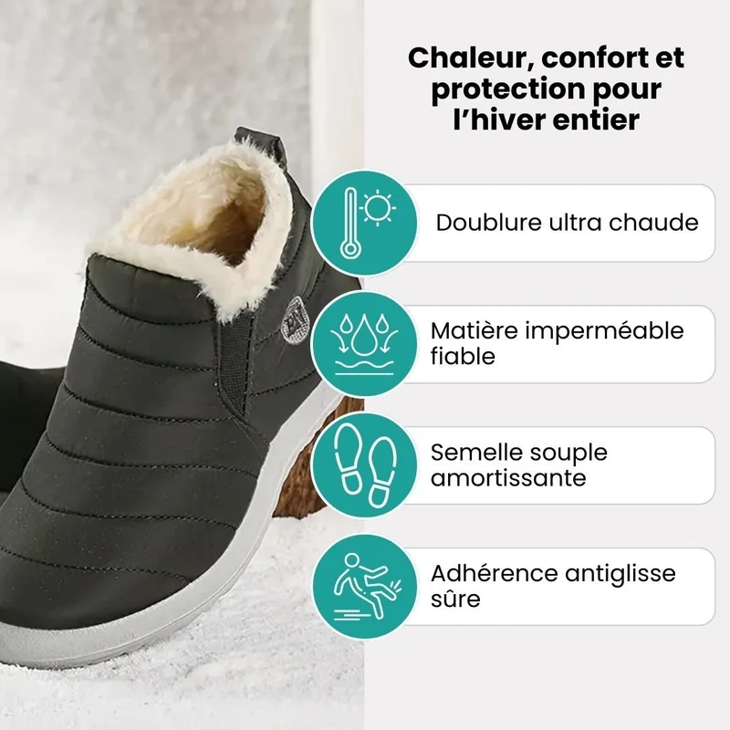 Bottes imperméables d'hiver femme | Antiglisse & fourrées