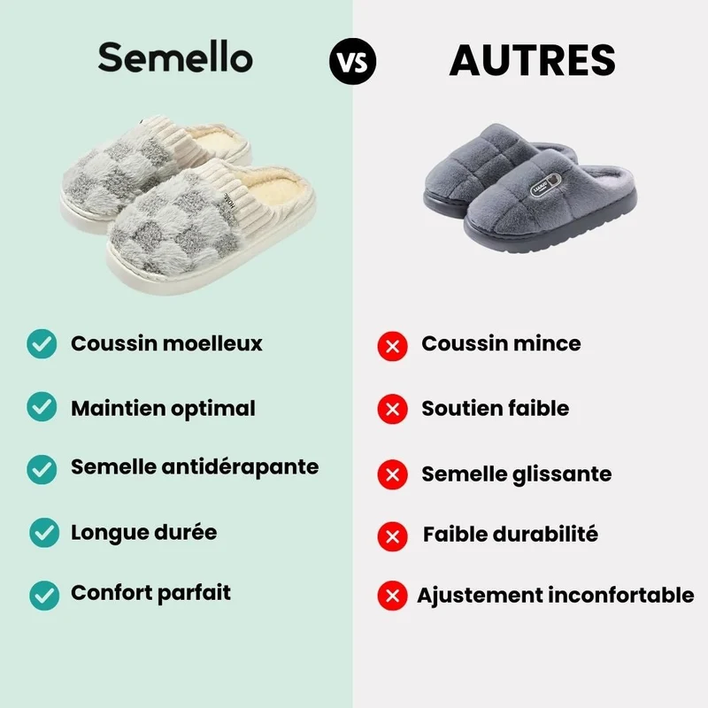 Pantoufles couple mémoire de forme | Duo cocooning