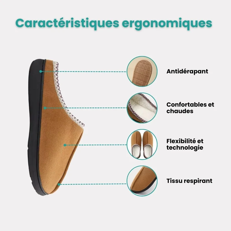 Pantoufles Orthopédique Moelleuses Automne-Hiver