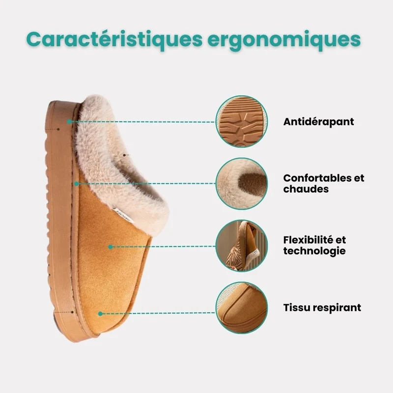 Pantoufles Orthopédique moelleuses d'hiver | Style et confort thermique