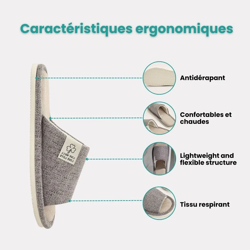 Pantoufles en lin respirant | Élégance et confort naturel