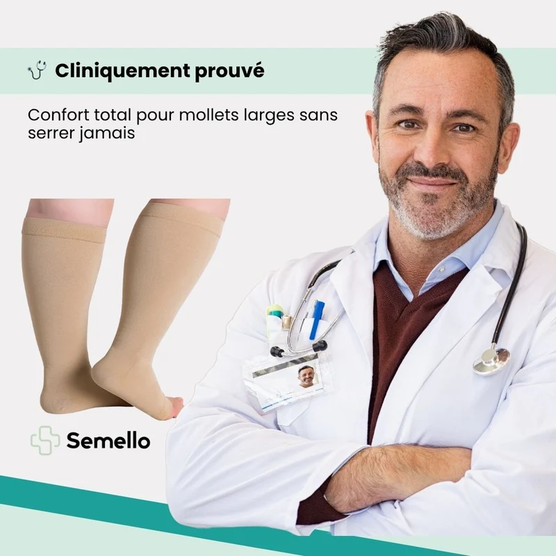 Chaussettes de Compression Ouvertes – Grand Format & Mollets Larges