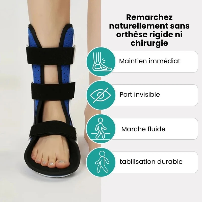 Orthèse de Cheville – Correcteur de Chute du Pied & Soutien Varus/Valgus
