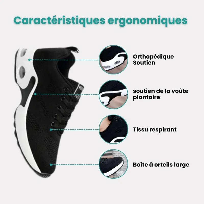 Baskets Confort Orthopédique | Idéales pour Pieds Sensibles