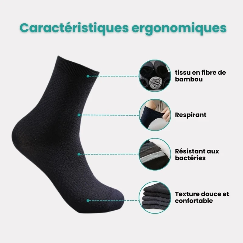 Chaussettes en bambou haute | Chaleur & Anti-odeurs
