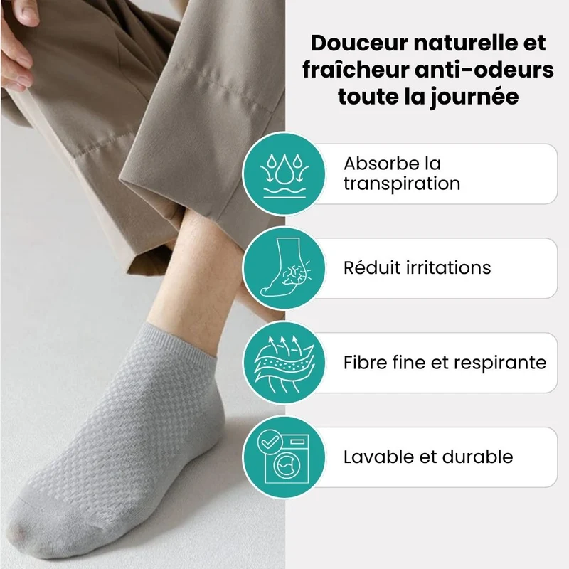 Chaussettes en bambou confort | Douce & Anti-odeurs