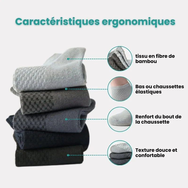 Chaussettes en bambou confort | Douce & Anti-odeurs