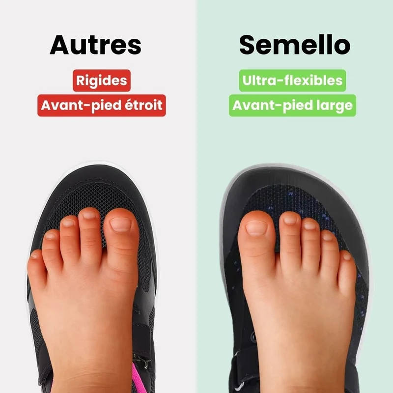 Chaussures barefoot enfants large et flexible