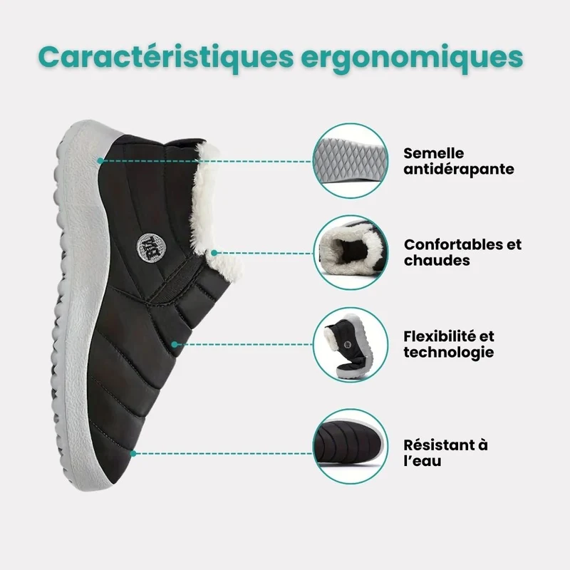 Botte d’hiver grand froid, doublée et étanche
