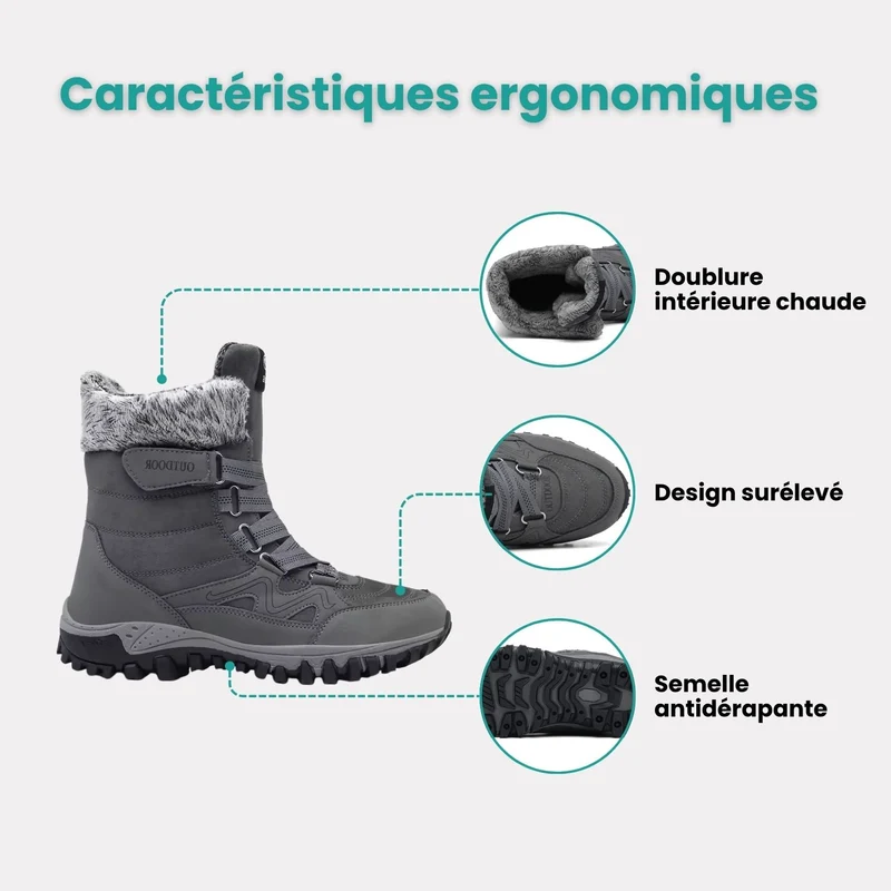 Botte de neige chaude et imperméable