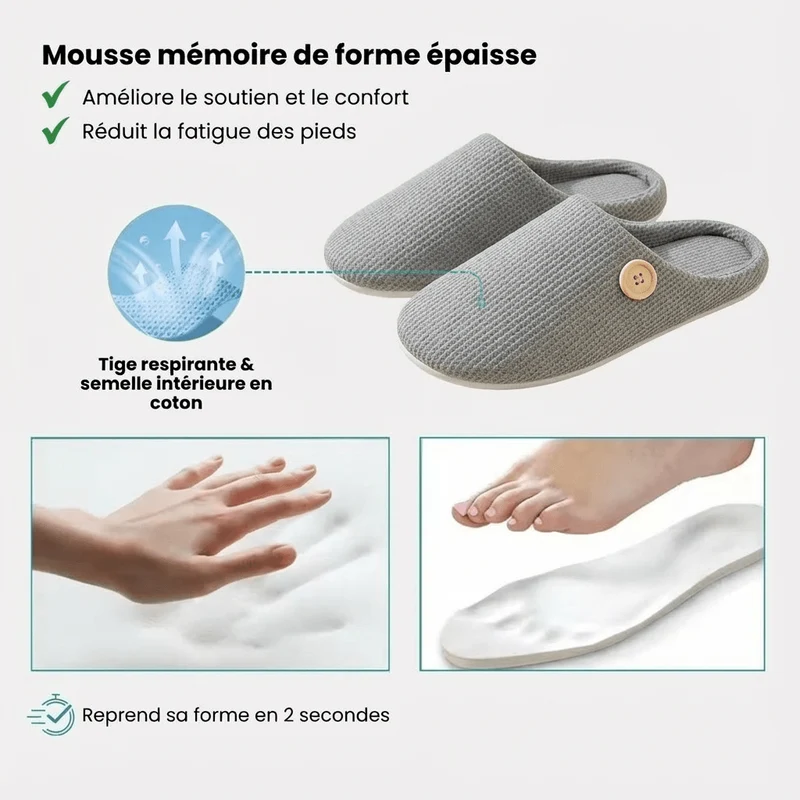 Pantoufles Orthopédiques Antidérapantes – Confort & Soutien