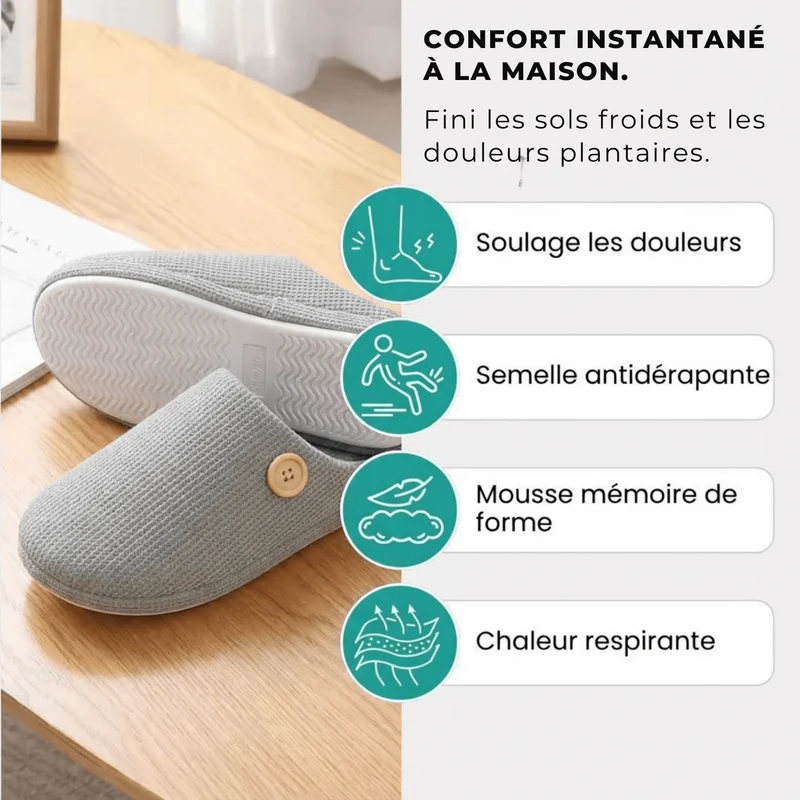 Pantoufles Orthopédiques Antidérapantes – Confort & Soutien