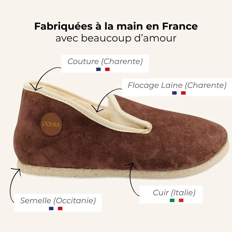 Charentaises Cuir Marron Glacé 🇫🇷