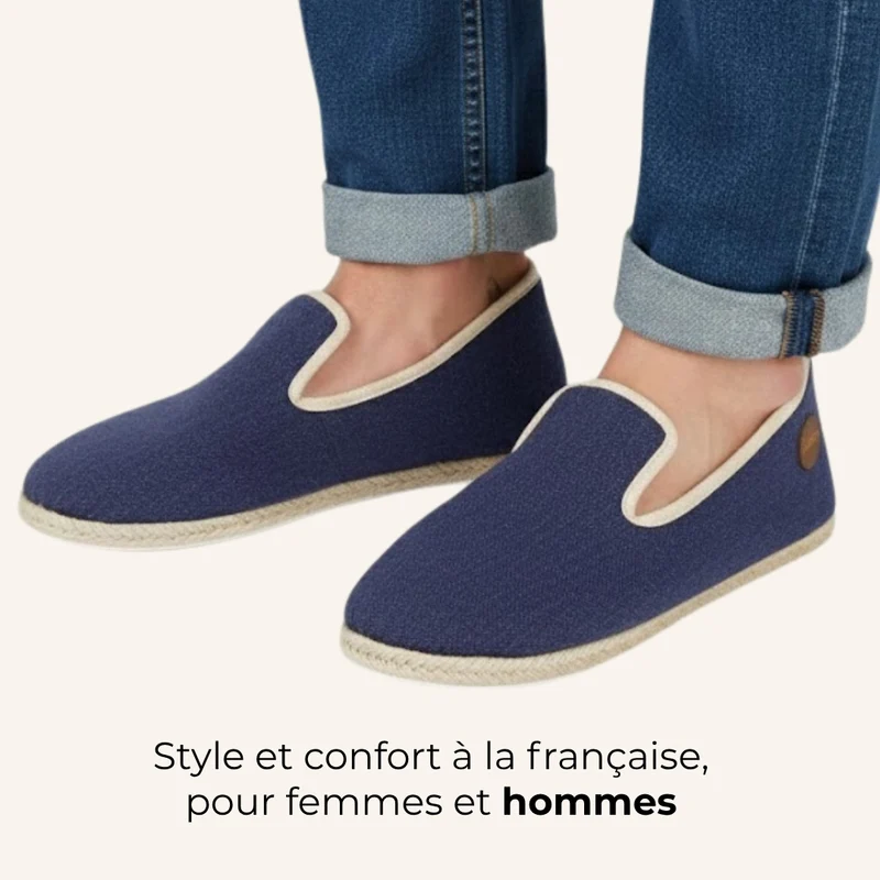 Charentaises Lin Bleu Abysses 🇫🇷