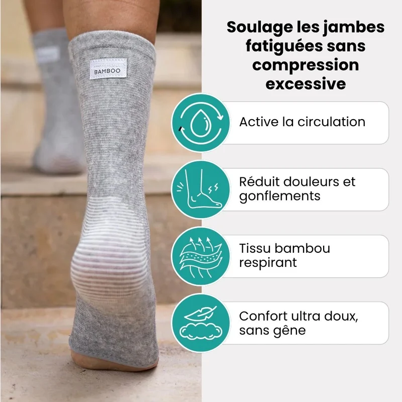 Chaussettes Jambes Légères en Fibre de Bambou