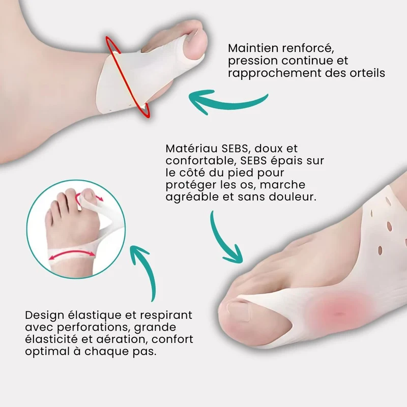 Orthèse orteil souple et discrète pour Hallux Valgus