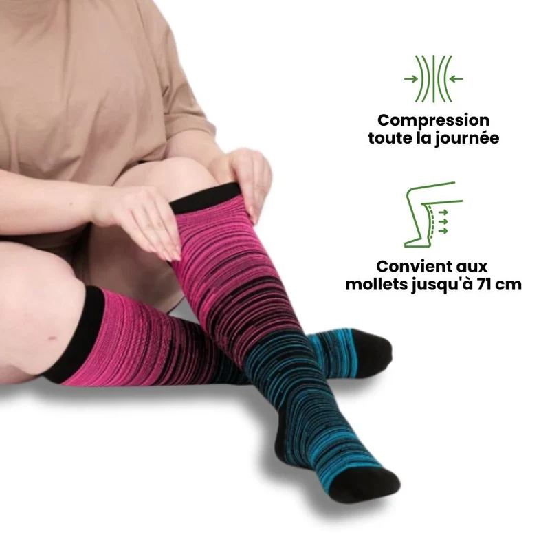 Chaussettes de contention douce et colorée (20-30 mmHg)