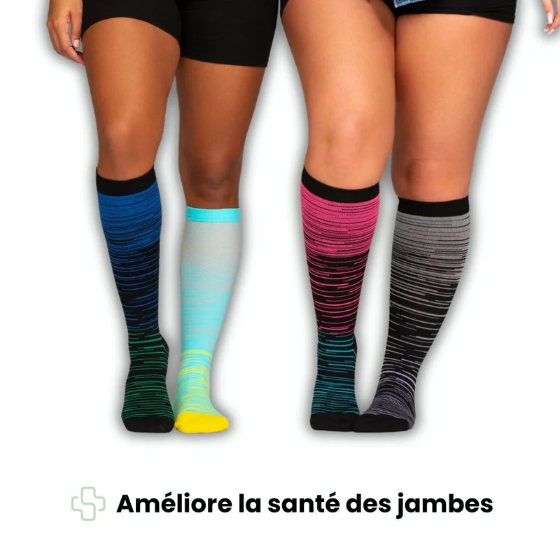 Chaussettes de contention douce et colorée (20-30 mmHg)