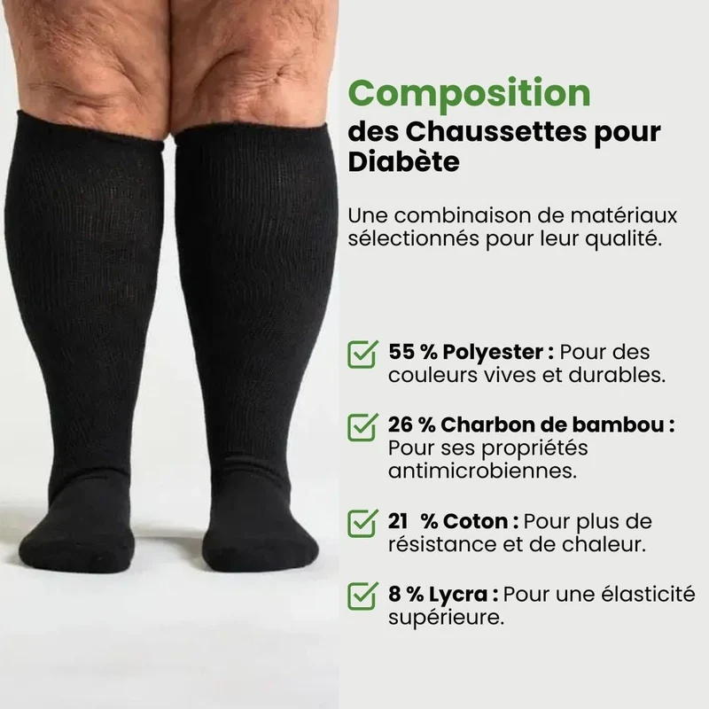Chaussettes de compression spécial mollet large