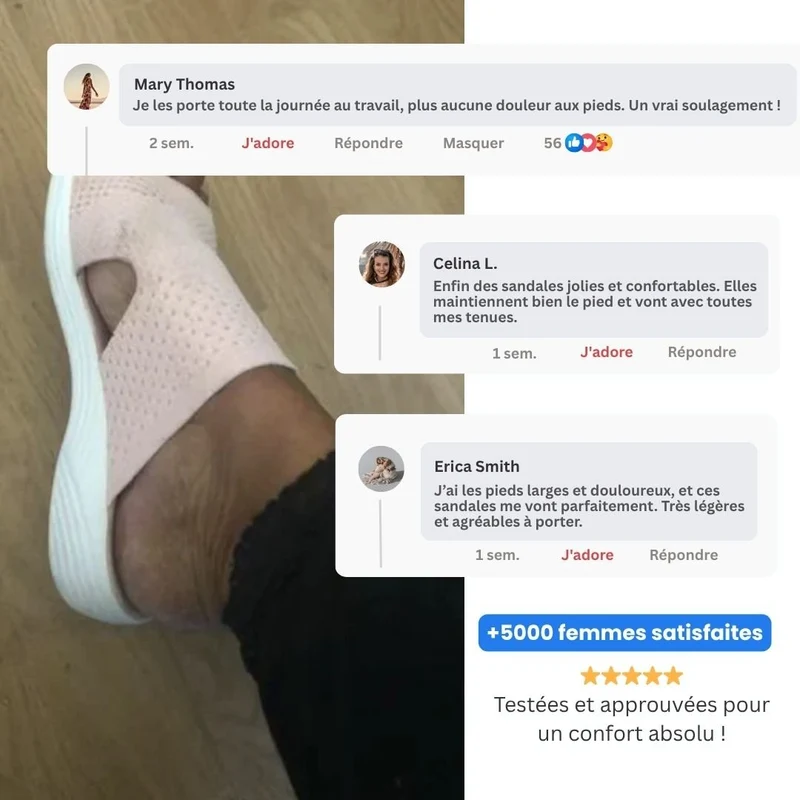 Sandales compensée à confort orthopédique pour femme
