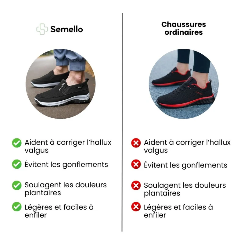 Chaussures de marche à confort orthopédique homme