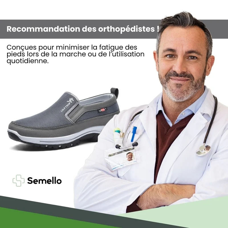 Chaussures de marche à confort orthopédique homme