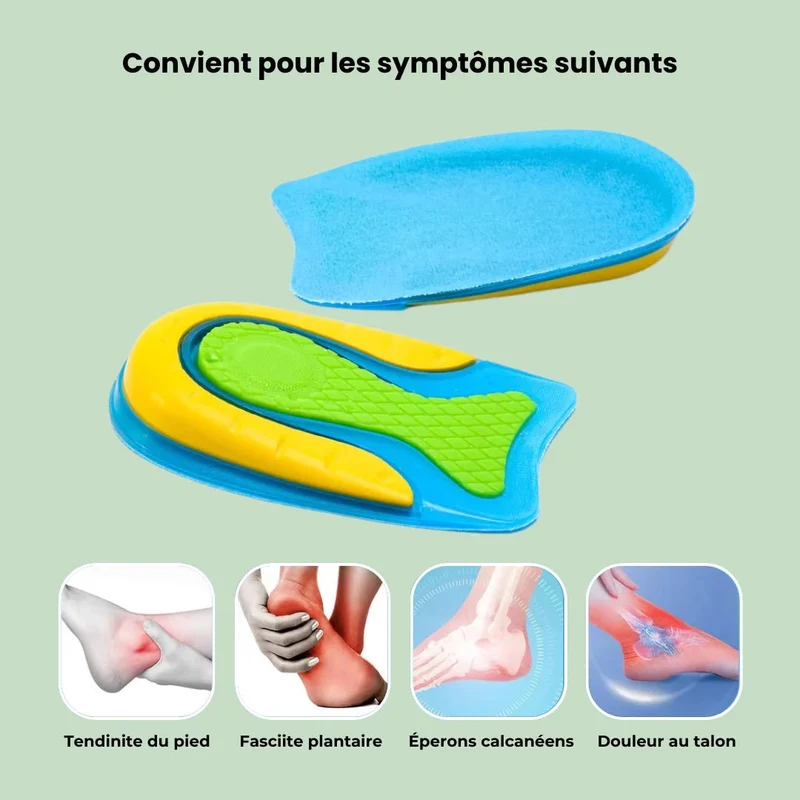 Talonnettes en Gel | Pour Fasciite et Douleurs au Talon