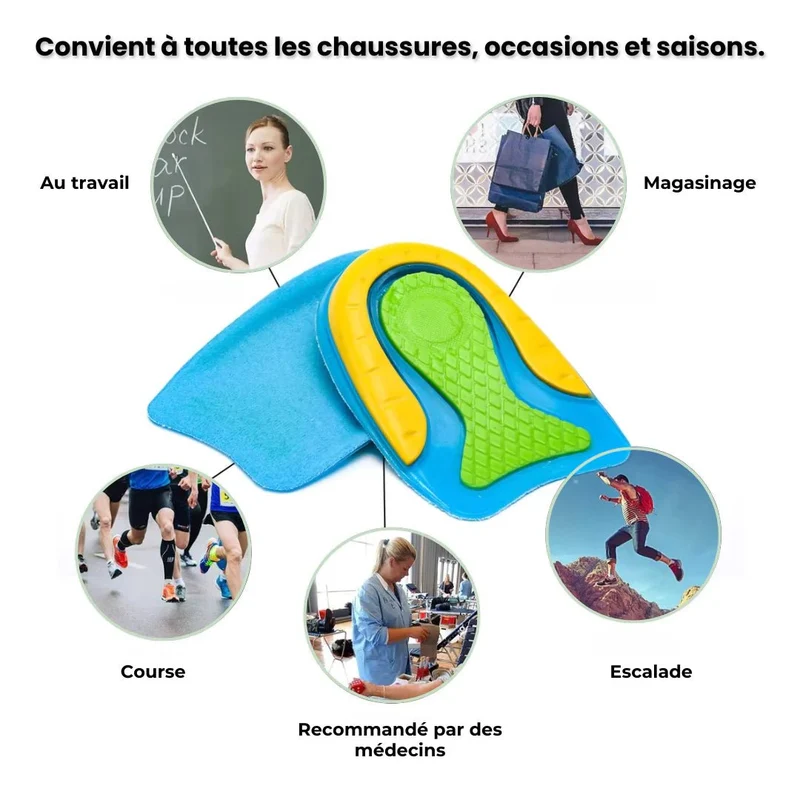 Talonnettes en Gel | Pour Fasciite et Douleurs au Talon
