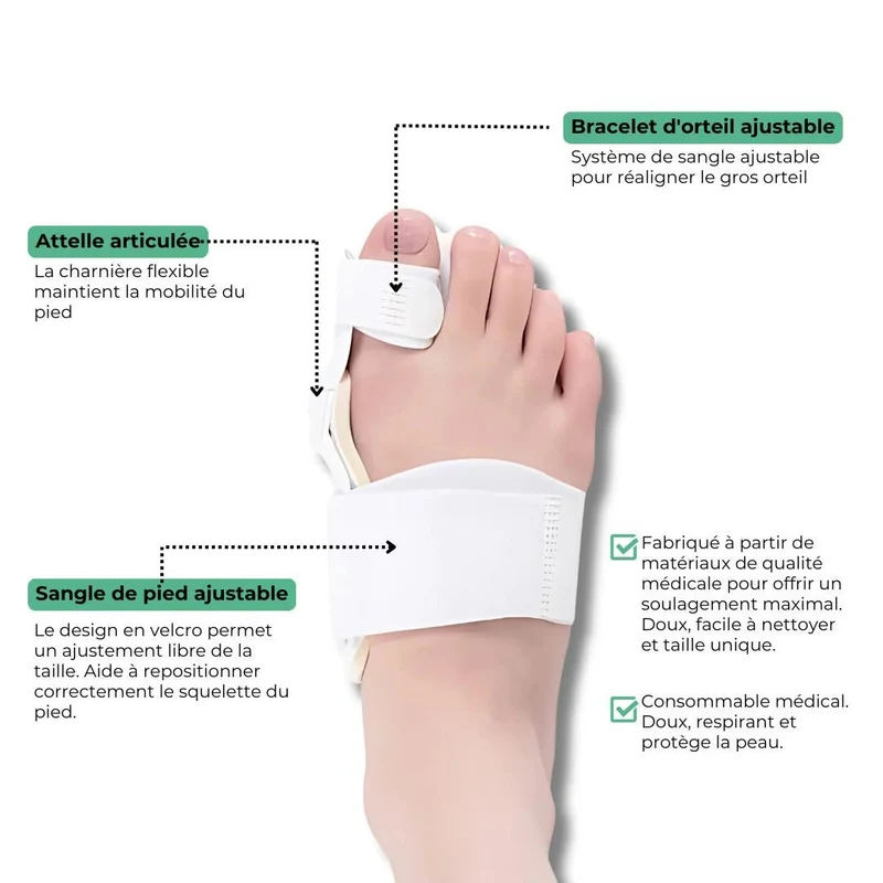 Attelle pour Hallux Valgus | Soulagement Nocturne Discret