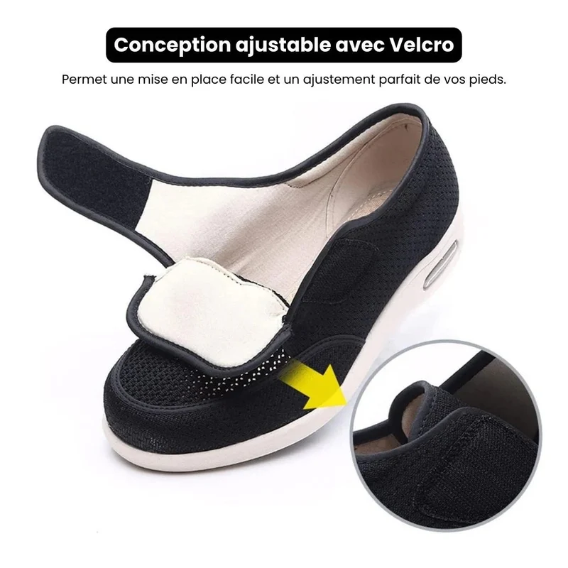 Chaussures Orthopédiques à Velcro | Enfilage simple et Confort Durable