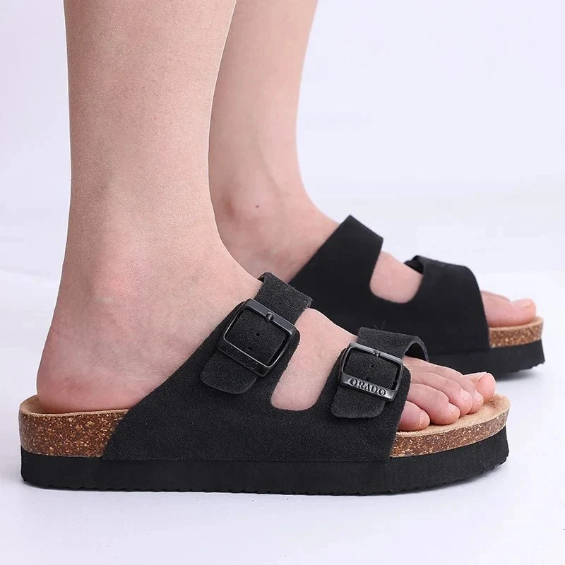 Sandales Orthopédiques Double Boucle en Liège