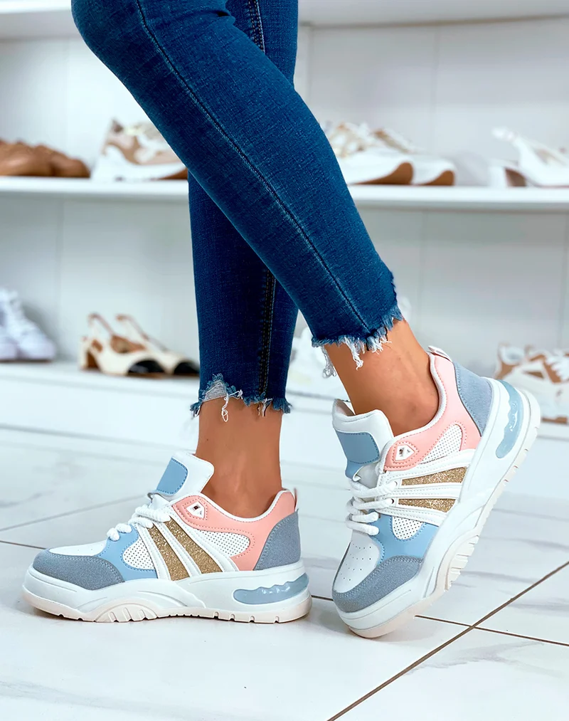Baskets à empiècement multicolore pour femmes