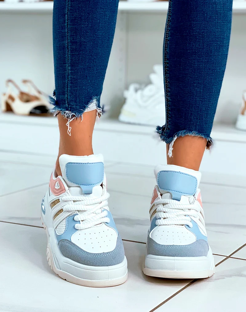 Baskets à empiècement multicolore pour femmes