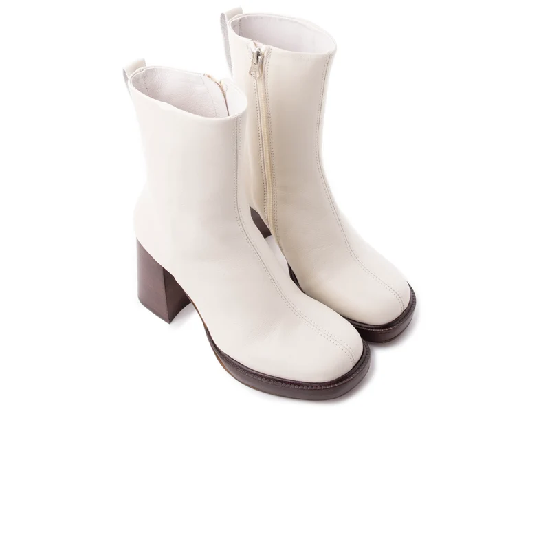Powell Off White Leather