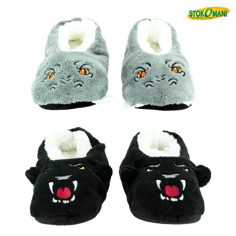 PR CHAUSSONS FOURRES MONSTRE SEMELLE SUEDE 27/30 31/34