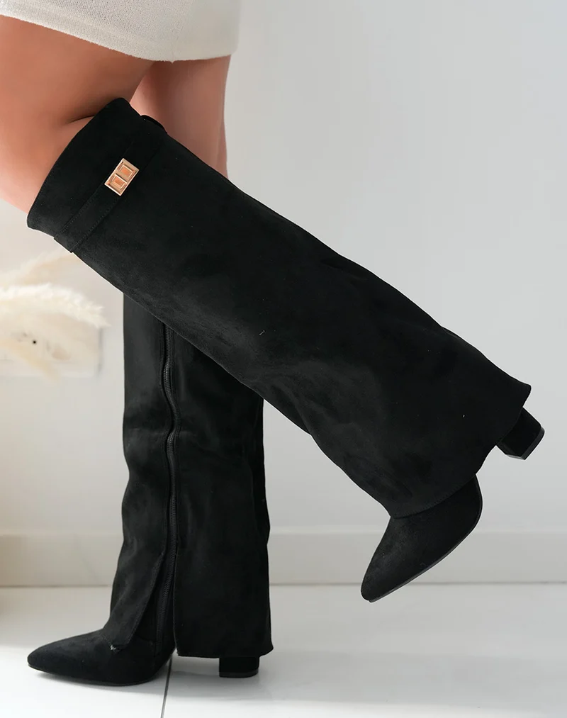 Bottes Femme Noires en Suédine