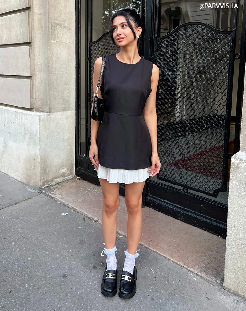 Mocassins noirs avec bijou doré et plateforme crantée