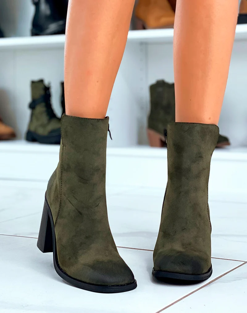 Bottines Vertes Tendance : Talon 9cm & Style Hivernal