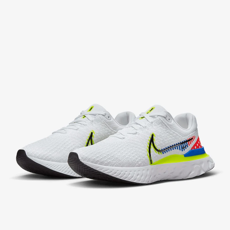 Nike React Infinity Run Flyknit 3 Premium - Blanc/Noir-Racer Blue