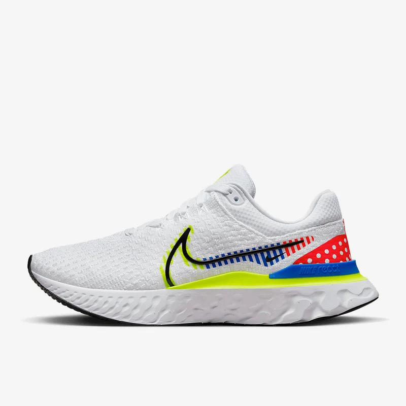 Nike React Infinity Run Flyknit 3 Premium - Blanc/Noir-Racer Blue