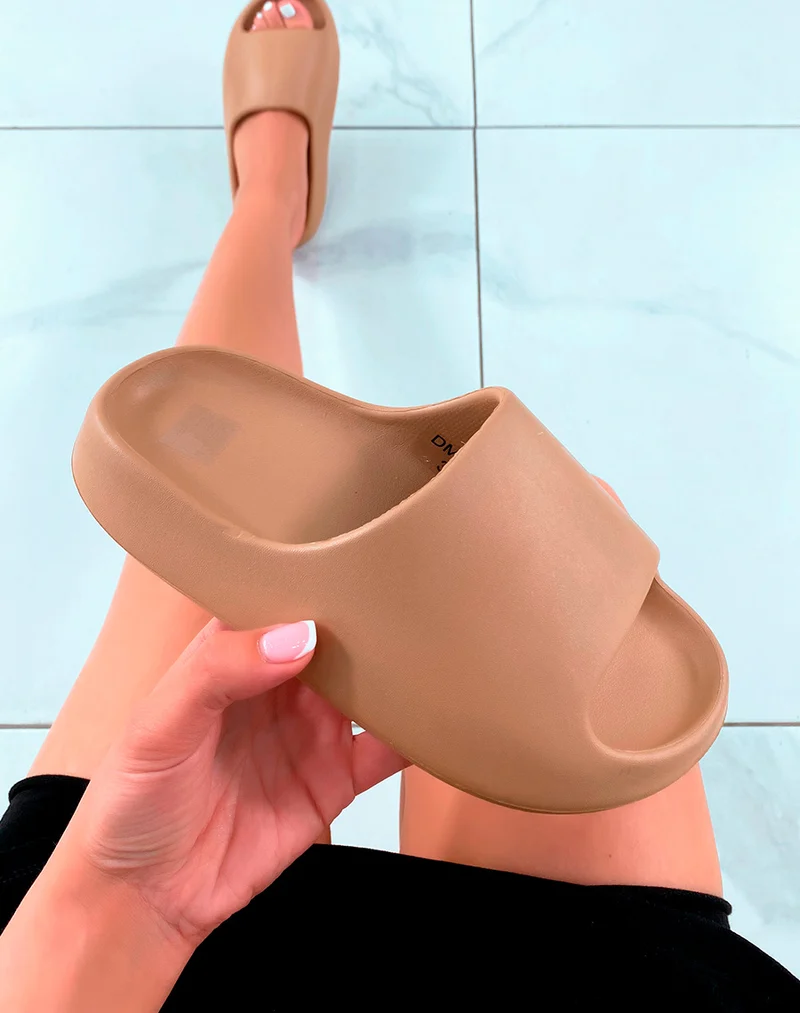 Mules marron glacé