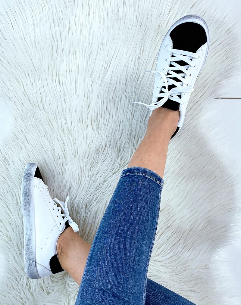 Basket blanche et noir mat