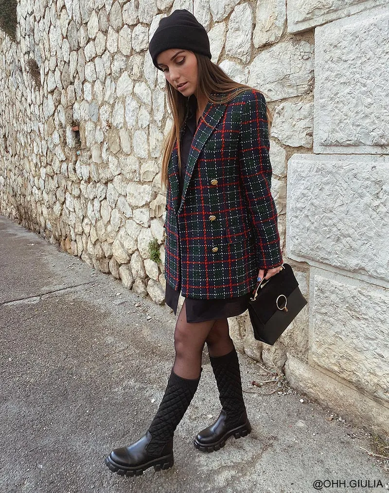 Bottes noires effet matelassé
