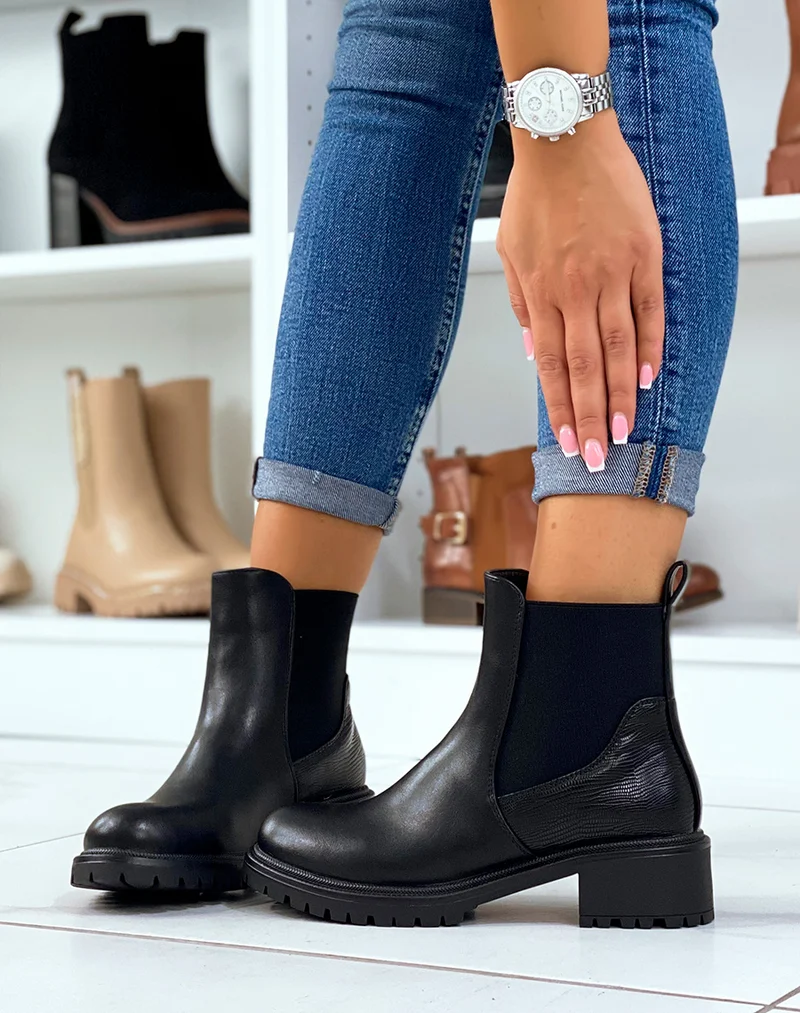 Bottines basses noires à élastique
