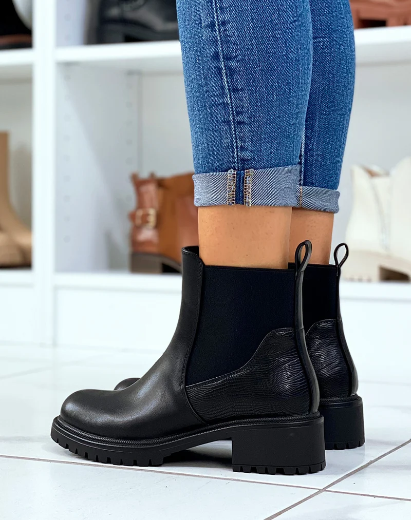 Bottines basses noires à élastique