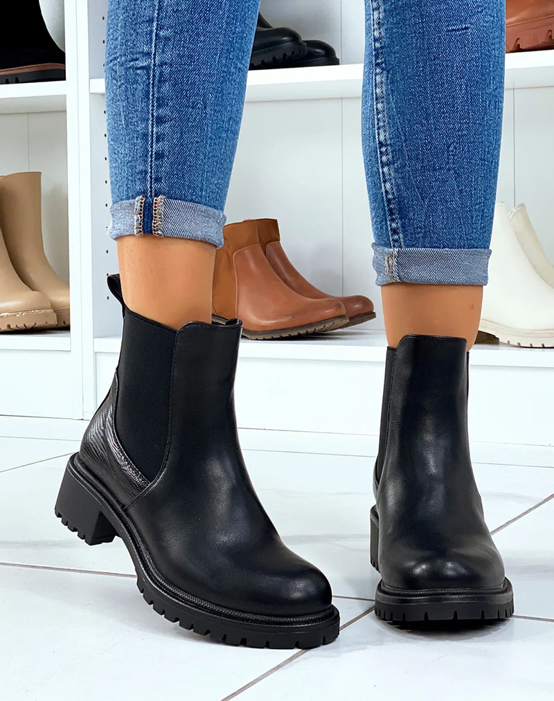 Bottines basses noires à élastique